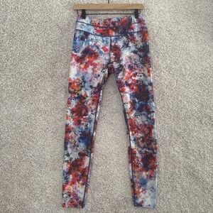 Athleta Hypersonic Sonar Ember Workout Leggings Zipper‎ Pocket Size M
